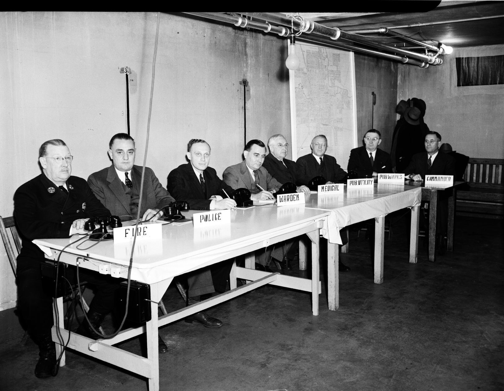 Blackout control center at police station